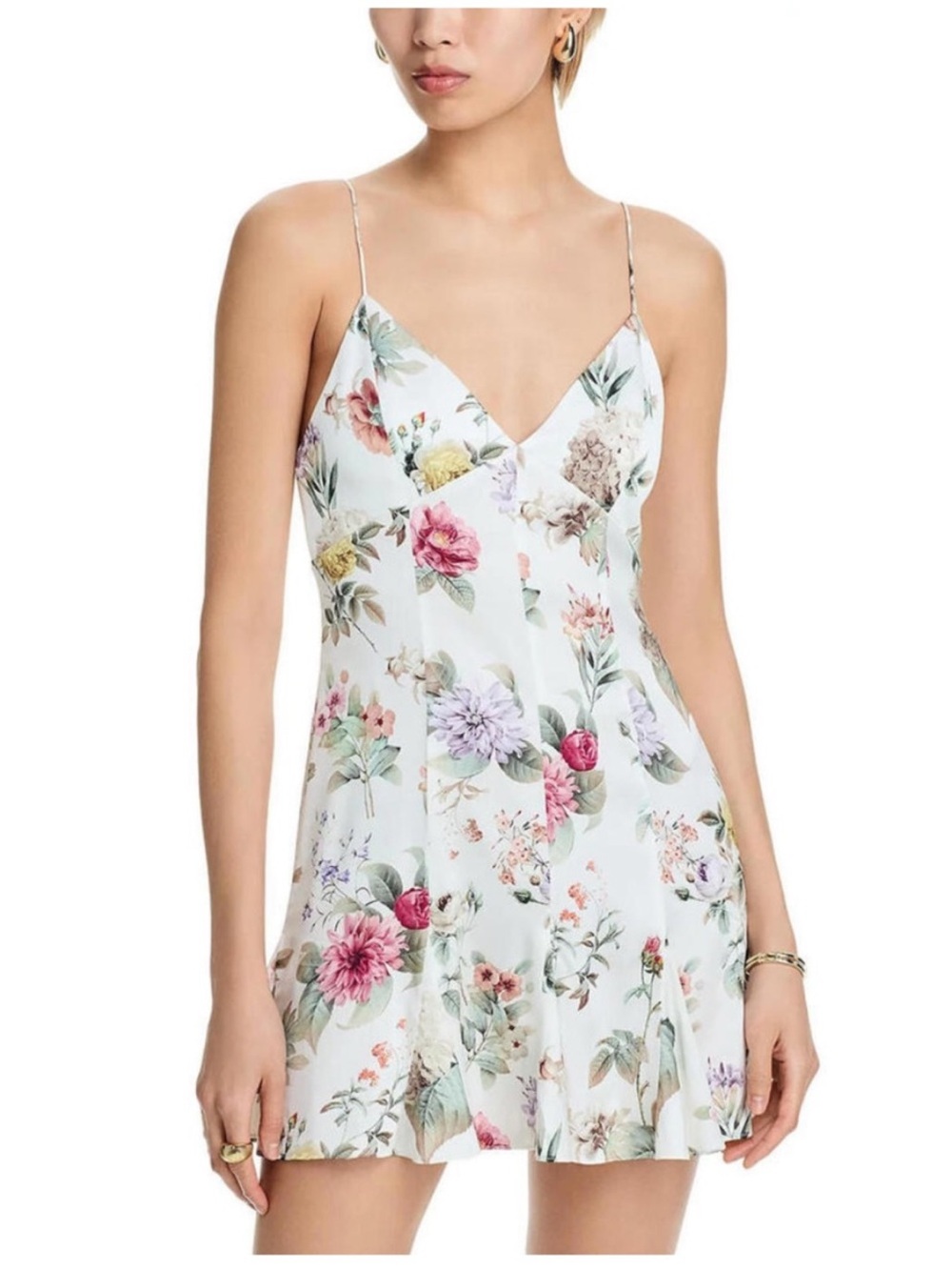 Alice + Olivia Julietta Floral Satin Slip Dress NWT